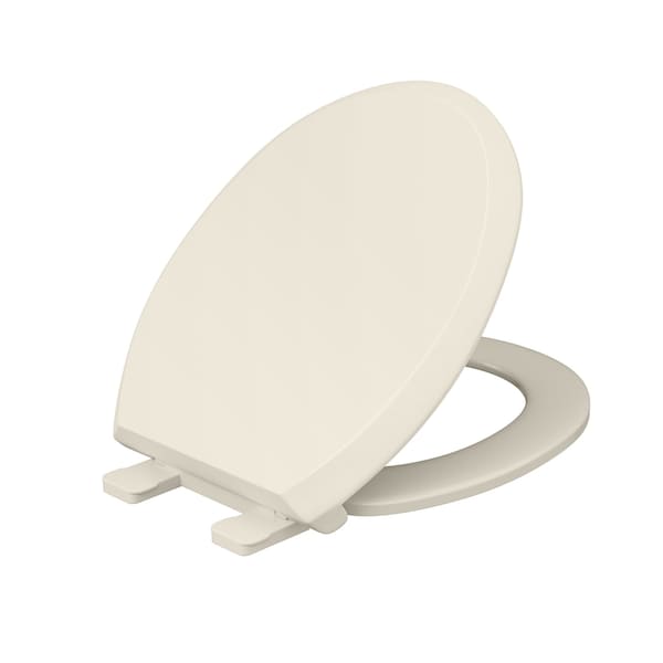 Jones Stephens Bone Premium Plastic Toilet Seat, Closed Front with Cover, Slow-Close and QuicKlean Hinges, Round C1606S01 - main